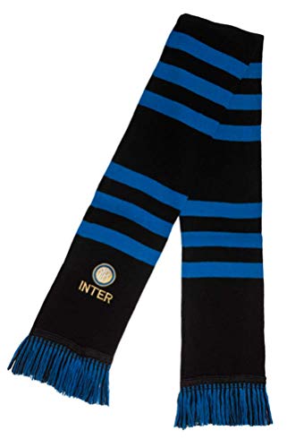 Misura: cm. 18 x 150 Sciarpa Inter Ufficiale Tubolare Doppia in Acrilico Nera F.C.Internazionale SCTINNE07