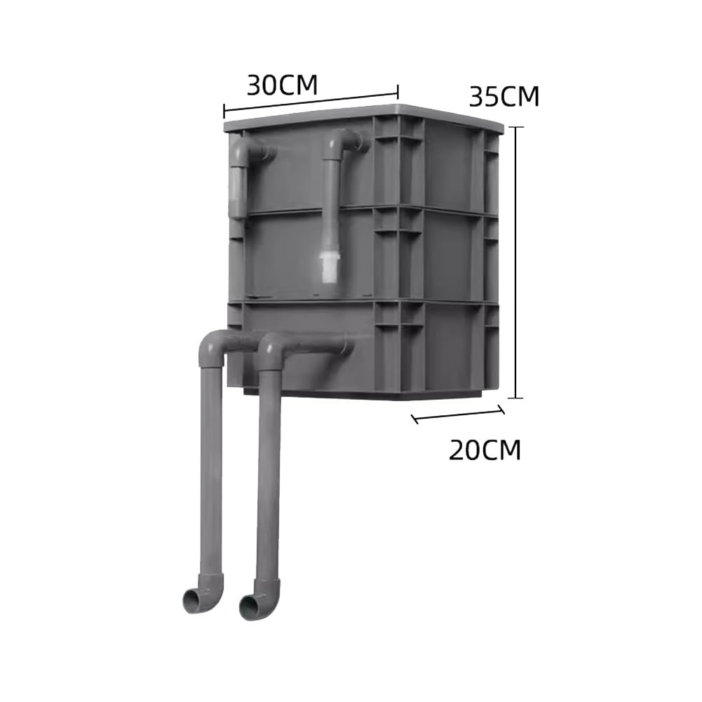 Filtro per Acquario, Filtro a ribaltamento Regolabile per Acquario - Ampio Sistema di circolazione Esterna dell'Acqua per laghetto, Filtro per Acquario Fai da Te, Colore Grigio, Dimensioni: