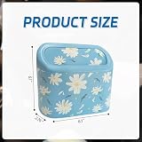 Meorain Mini Car Trash Can with Lid – Cute Floral Trash Can for Women, Automotive Garbage Bin with 5 Bags, Organizer for Front and Back Seat, Girly Car Accessories for SUV, Truck, Sedan, Teen Girls