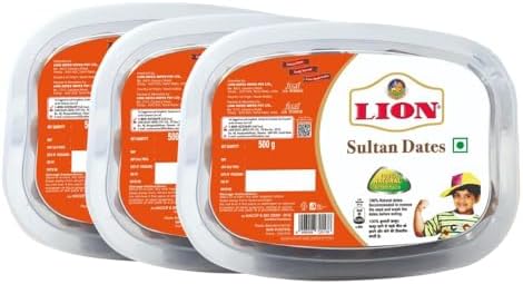 Lion Dates Sultan Dates 1.5kg (3 Packs, 500g Each) - Dried Fruits ...