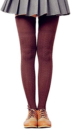 LSHARON Womens Over the Knee Thigh High Stockings Soft Knit Crochet Sock Leggings