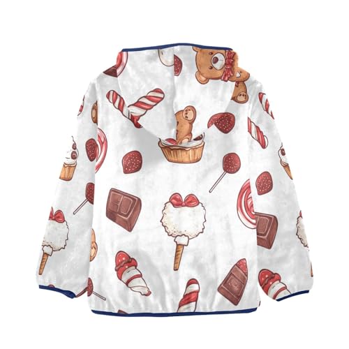 Candy Sweet Girls Fleece Jacket Girls Fall Jacket Girls Zip Up Hoodie Girls Sherpa Jacket 2-10T2