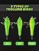 BLUEWING Deluxe Trolling Birds 650lbs Through Wire Fishing Teaser 7.28in Fish Lure for Tuna Marlin Mahi, Starboard-Yellow/Green, Only for Making Spreader Bars