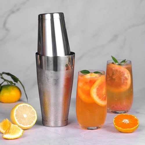 Coctelera Boston de acero inoxidable con vasos contrapesados de 28oz y 18oz 5