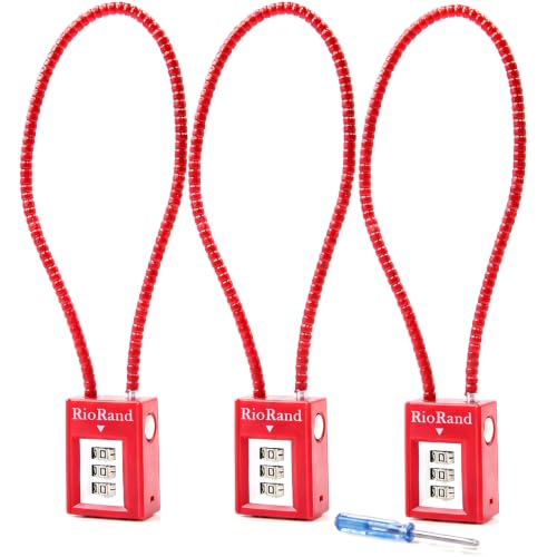Image of RioRand 15 Inch Combination Gun Cable Lock | 3-Digit Keyless Firearm Safety Lock Compatible with Pistols, Revolvers, Rifles, Shotguns, BB Guns with Reset Screwdriver