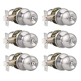 Probrico(6 Pack) Bed/Bath Room Round Door Knob,Privacy Function for Bathroom/Bedroom,Interior Door...