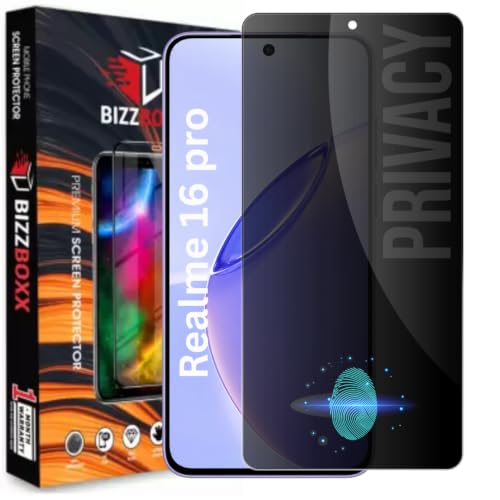 Image of Privacy Screen Guard For Realme 16 pro - Anti-Spy Tempered Glass Gurad, Protect Sensitive Information, Privacy in Public, Fingerprint May Not Work (Realme 16Pro - 6.78 Inch) - Pack of 1