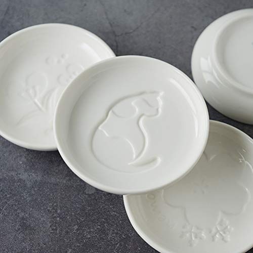 3 Pack de Pires de Cerâmica para Restaurantes Domésticos Vinagre Prato de Molho de Soja Pequeno Prat
