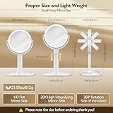 MOMOKUBA Makeup Mirror with Light, 30X Magnifying & Height Adjustable, light up mirror with 3 Light Modes and Stepless Dimming, Vanity Mirrors for Bathroom, Birthday for Women, White - Image 7