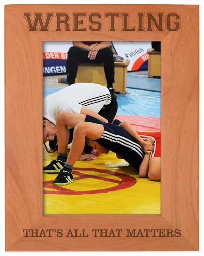 Wrestler Gifts Engraved 5x7 Wood Photo Frame