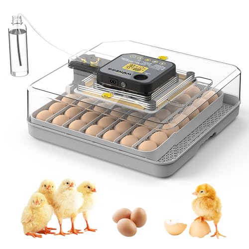 48 Egg Incubator Fully Automatic Incubator Electric Egg Brooding with Humidity &Temperature Control, Automatic Egg Turning, Egg Candler Incubator for Chicken Duck Goose & Quail
