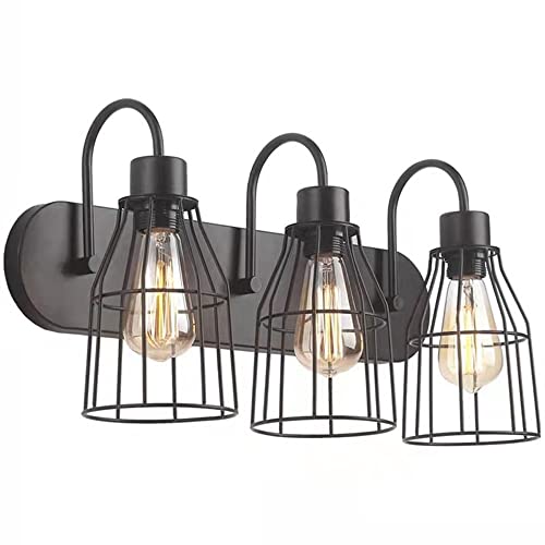 CHUNGYANG Lámpara de tocador de baño, aplique de pared de granja, iluminación industrial moderna de baño para dormitorio, sala de estar, pasillo, cocina, montaje en pared interior E27