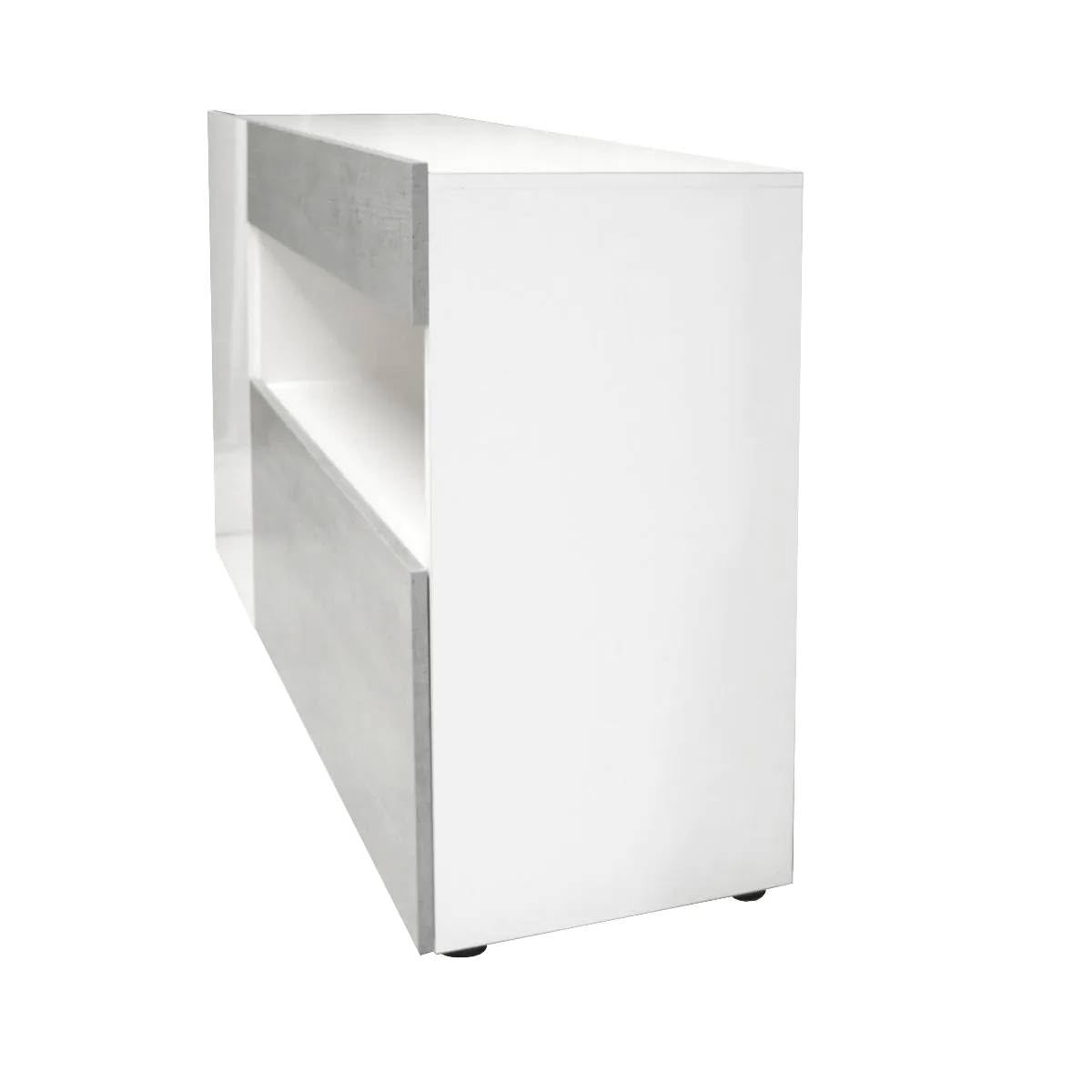 Bissolo Casa Credenza Moderna con 1 Cassetto e 2 Ante – Mobile Contenitore in Legno Bianco Effetto Cemento 130 X 41 X H. h.81