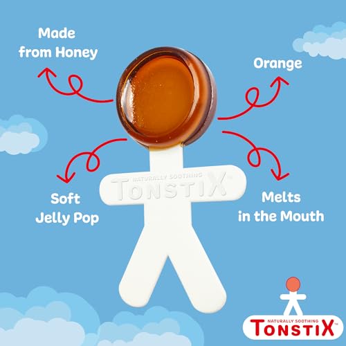 TONSTIX Travel Pops with Ginger L-Theanine - Soothing Comfort for Travel Sickness, Ear Popping, and Calming - Vitamin Lollipops for Kids, Suitable for 2+ Years (Pack of 8)