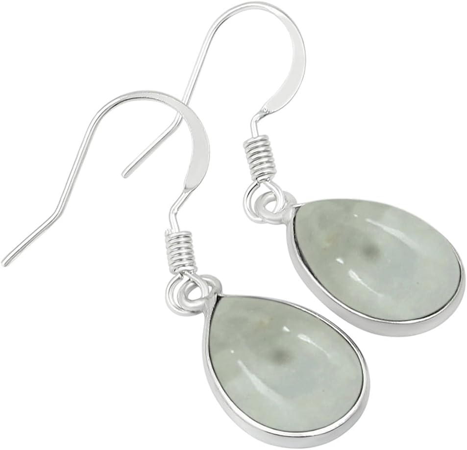 14K Yellow Gold Plated & Silver Plated Natural Gemstone Dangle Earrings for Women - Pear Shape Light Weight Trendy Birthstone Handmade Dangle & Drop Earrings Jewelry - Gifts for Her