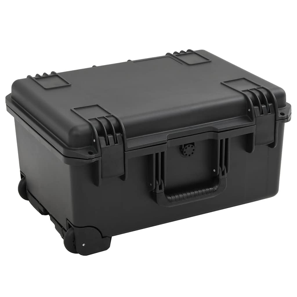Maletín rígido portátil para cámara de viaje en avión, color negro, 54 x 41,5 x 29 cm, polipropileno, funda para cámara con inserciones de espuma para equipo fotográfico, objetivo y accesorios