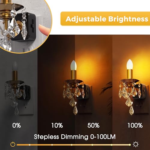 Image of L LOHAS LED Candle Night Light, Night Lights Plug into Wall, LED Candle Night Light with Light Sensor, 0-100LM Dimmable Nightlight, for Dinning Room, Living Room, Bathroom, Hallway