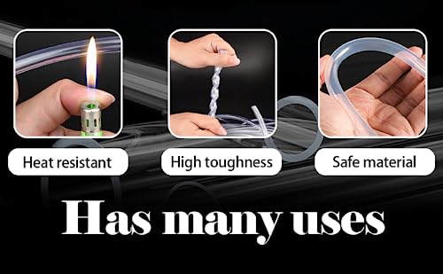 Hyber&Cara Clear Flexible PVC Tubing Food Grade 8mm ID x 11mm OD Water Air Pipe Hose 5 Metres with 2 Hose Clamps