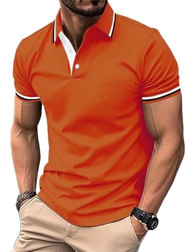 Image of ZITY Men Polo Shirts Short Sleeve with Pocket Golf Polo Wicking Shirts for Men Casual Collared T-Shirts