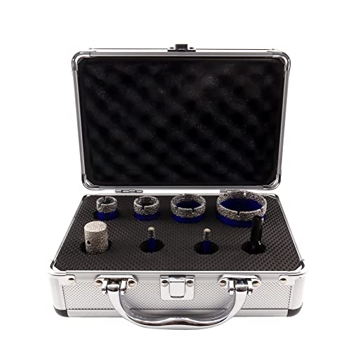 Shdiatool Diamond Core Drilling Bits Set For Porcelain Hole Saw Cutter For Tile Marble Ceramic Granite Kit 5/8"-11 8Pieces #TOP5
