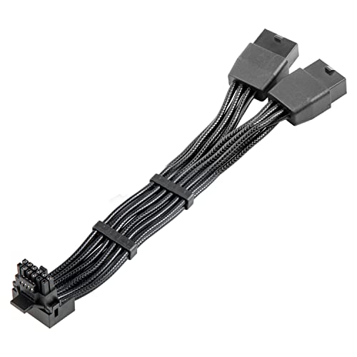 12VHPWR 90 Degree Adapter to 2X 8Pin: 16AWG 16 PIN GPU Right Angle PCI-E 5.0 Extension for for Graphic Card GPU 12+4pin RTX 3090Ti 4070Ti 4080 4090 (Type B)