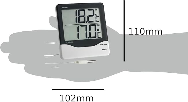 Tfa Tfa30.1011 Dijital Iç Dış Min-Max Problu Termometre, Siyah