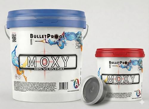 BP Resins: Moxy |100% Solids Epoxy Resin Kit (3 Gallon) Solvent-Less, Two Component Gloss Coat Finish- Low VOC! Industrial Use, Garages, Floors, Wood, Acrylic & More! (Medium Grey)
