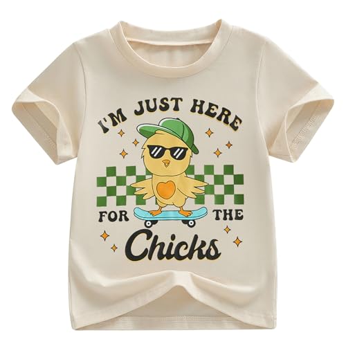 Image of Easter Bunny Shirt for Toddler Boys Girls Kids Funny Rabbit Letters Graphic Cotton Short Sleeve T-Shirt Top