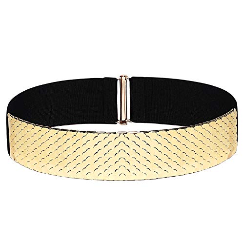 Coucoland Damen Breiter Metall Gürtel Elastischer Taillengürtel für...