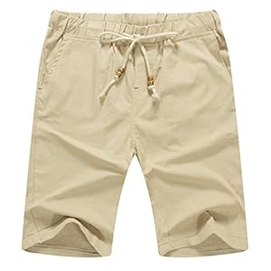 Sailwind Men’s Linen Shorts Casual Drawstring Summer Beach Shorts