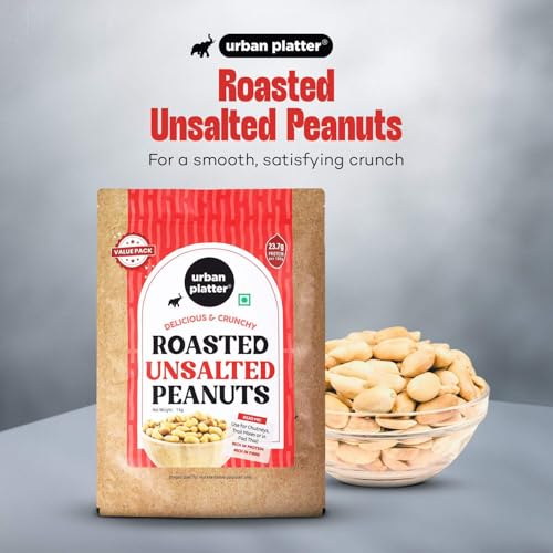 Image of Urban Platter Roasted Unsalted Peanuts, 1kg (Skin Removed | Vacuum Packed | Product of Bharuch)
