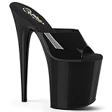  Pleaser Damen FLAMINGO-801N Plateau High Heels Pantolette TPU Schwarz 39 EU