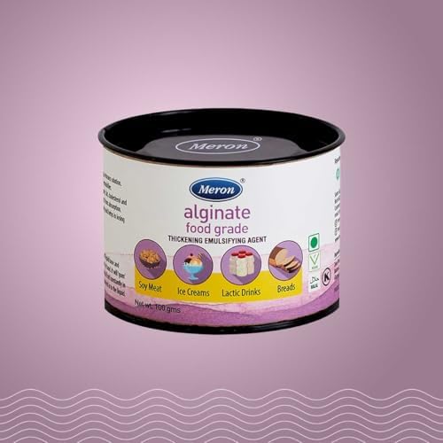 Meron Sodium Alginate - 100g | Food Grade for Stabilizer,Thickening and Binding Agent,Spherification,Soy Meat,Molecular Gastronomy | Sodium Alginate