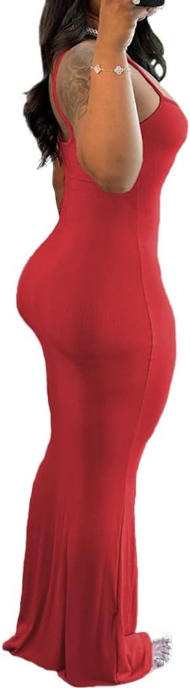 PINSV Women Summer Long Dress Casual Slip Sexy Sleeveless Bodycon Maxi Dresses for Women - Image 2