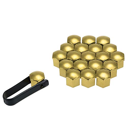 Ajcoflt 20pcs porca de roda universal de 21mm cobre protetor de parafuso de tampas de porca de talão