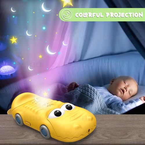 Wembley Crocodile Early Learning Projection English Portable Baby Intelligent Mobile Phone Toy, Battery Operated Musical Soft Plastic Toy, (Yellow) - Image 4