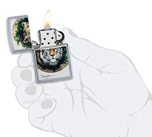 Zippo 49090 – Spazuk Tiger - Street Chrome – Sturmfeuerzeug, nachfüllbar, in hochwertiger Geschenkbox – Bild 6