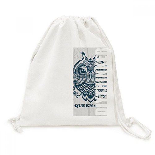 Sac cordon reine hibou forêt toile sac a dos leger de voyage