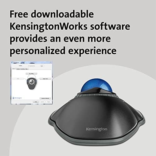 Kensington Orbit Trackball Mouse with Scroll Ring (K72337US), 4 1/2X5 1/2X2" - 4