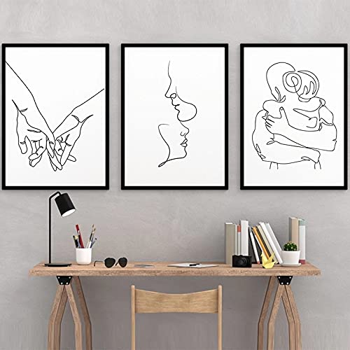 Toile couple amour abstrait pour décoration murale salon moderne