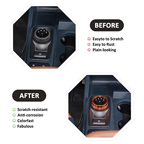 Jonkoko Aluminum Alloy Car Interior Decoration Gear Shift Knob Cover For Ford Maverick 2022 Shift Knobs Sticker (Orange) #TOP1