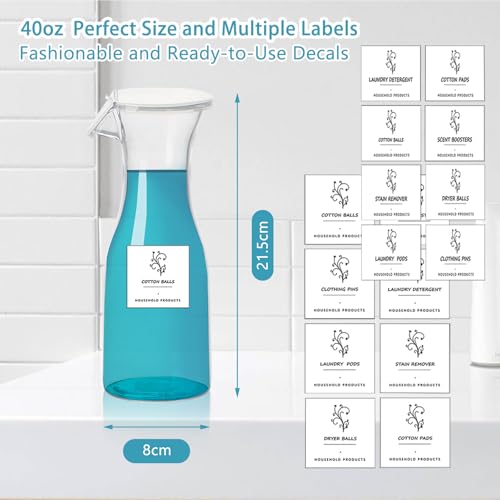 Laundry Liquid Dispenser,3Pcs Laundry Detergent Dispenser,Small Fabric Softener Storage Bottle,Reusable Washing Powder Storage Containers With 16 Waterproof Label For Laundry Room Organization - Image 2