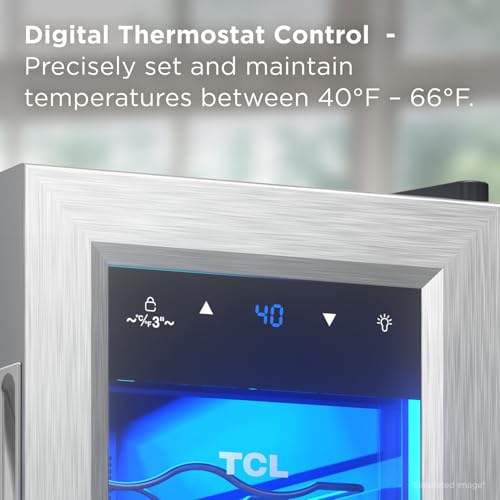 Image of TCL 12-Bottle Wine Cooler Mini Fridge with Glass Doors