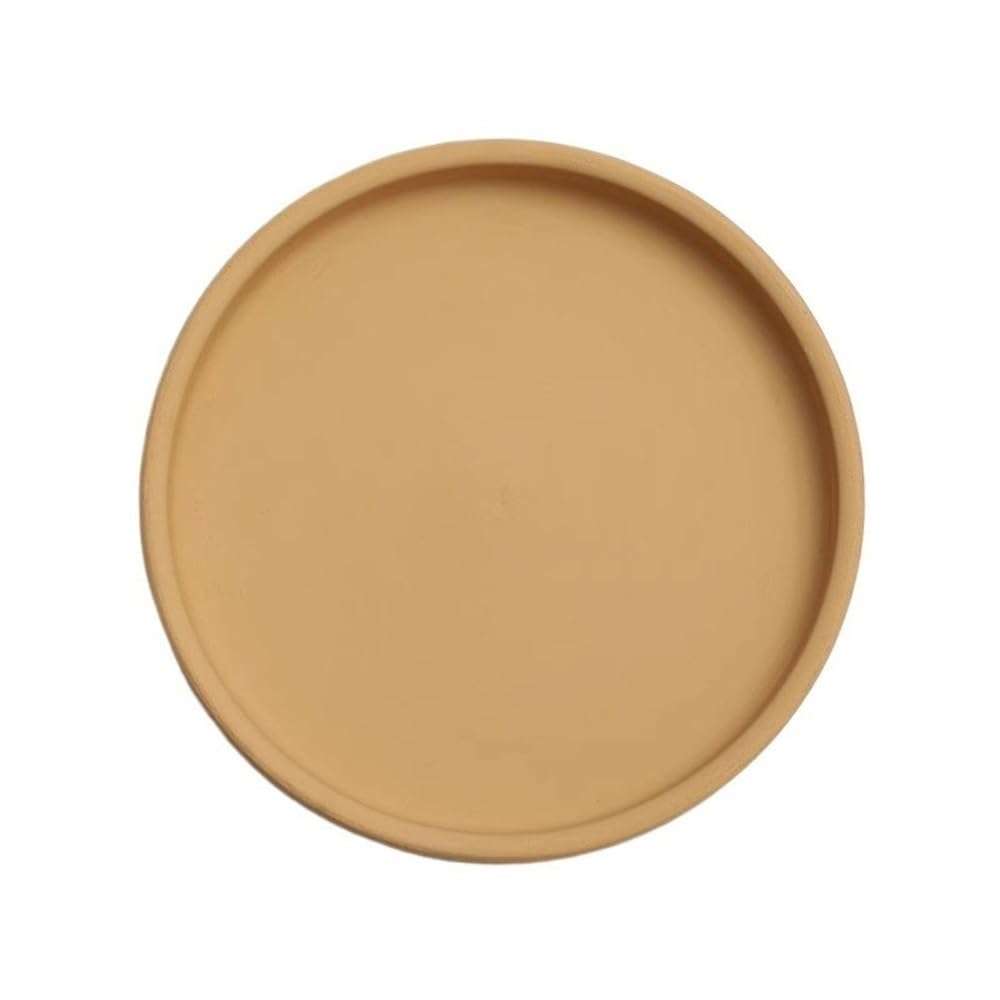 Soucoupes pour pots de fleurs rondes en céramique jaune grand format intérieur extérieur