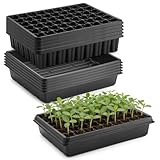 RooTrimmer 5 Pack Seedling Starter Trays No Hoes and 5 Pack 54 Cell Seed Starter Trays Extra Deep 2.8" - Heavy Duty Plastic Nursery Trays for Seed Germination & Plant Propagation (5 Sets)