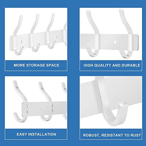 QNIIAED Coat Hooks Wall Mounted,Back of Door Hooks Screw in Metal Heavy Duty Stainless Steel Hanger for Towel,Coat,Robe,Key,Hat,Clothes,Bathroom,Bedrooms(White) - Image 4