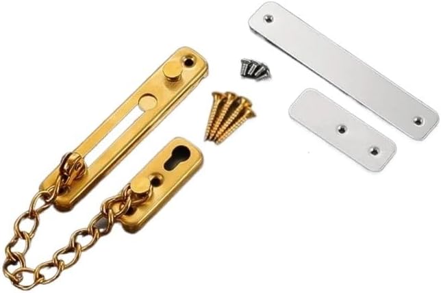 Stainless Steel Anti-Lock Door Chain Multi-Color Home Safety Security Protection Anti-Theft for Hotel & Home(Ancient Red)