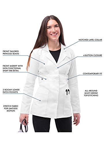 Adar Universal Stretch Lab Coat for Women - 28" Tab-Waist Lab Coat - Image 4