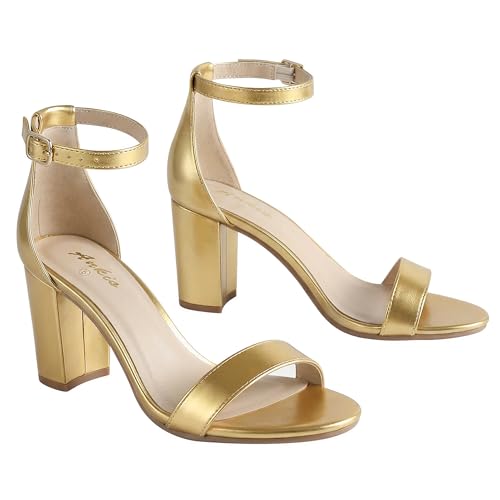 Image of Ankis Heels for Women Open Toe Ankle Strap Chunky Heel Sandals 2.75 Inch