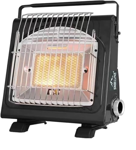 SMH LINE® 2in1 Tragbare Gasheizung Camping Gasstrahler Heizung Outdoor Zelten Wohnwagen 1.7 KW Brenner Kocher Butan Gas Gaskartuschen Keramik Heizstrahler